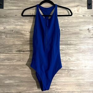 Fabletics High Tide Zip Front One Piece Swimsuit